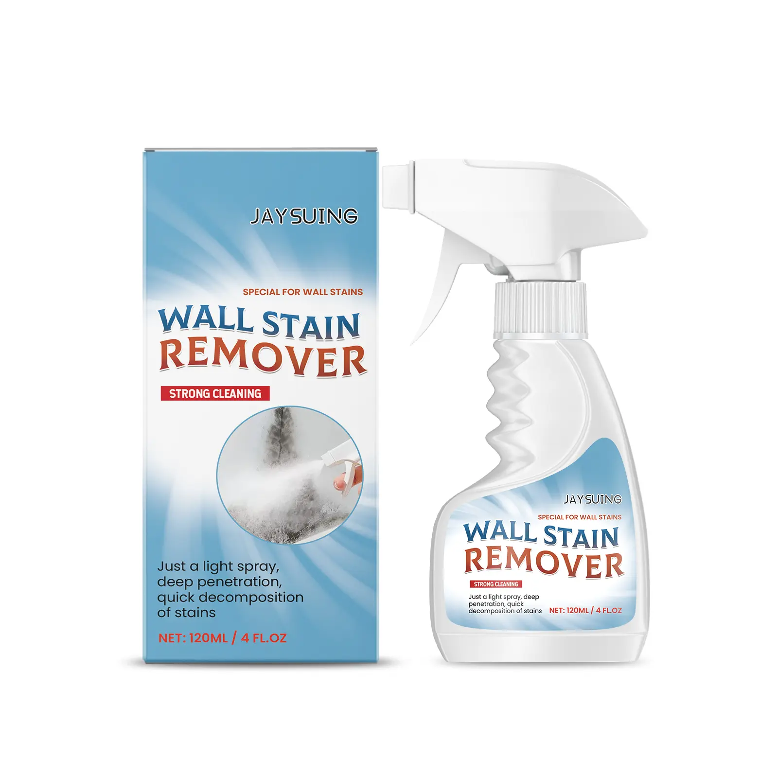 Jaysuing Spray-Type Household Detergent with Fatty Alcohol Polyether-9 - Easy-Clean, Easy-Remove, Quick-Action Wall Cleaner for Water Dirt, Bathroom-Toilet Mold Treatment