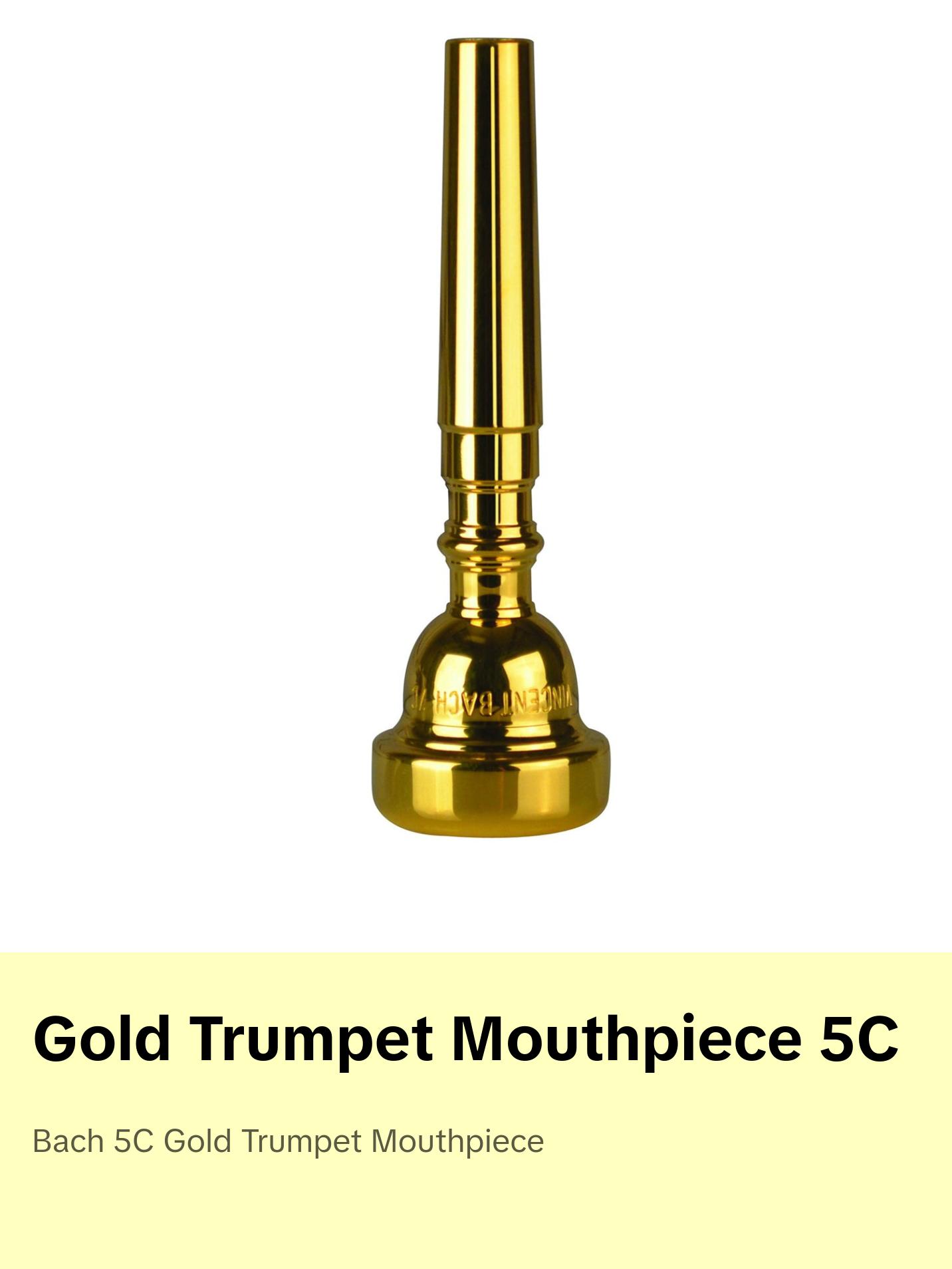 Bach Standard Gold Trumpet Mouthpiece, 5C