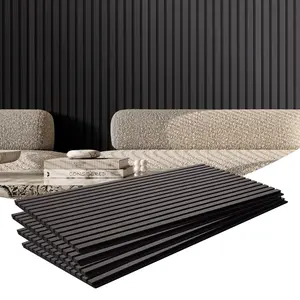 VEVOR Wood Slat Acoustic Panels, 23.6 x 47.2 inch, MDF Accent Wooden Wall Panels for Modern Interior Wall Decor, Faux Wood Wall Board Panels for Noise Reduction, Black Oak