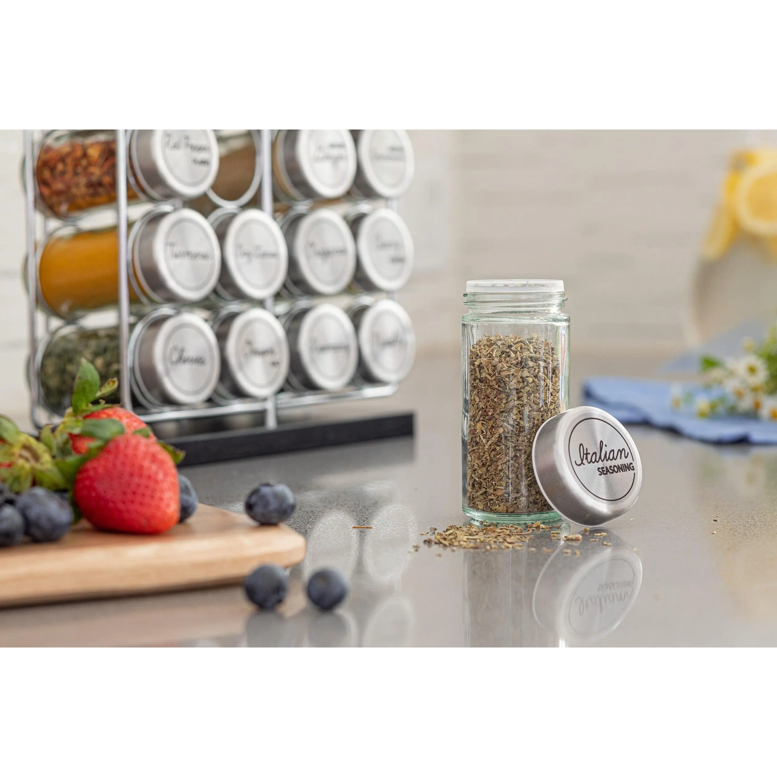 Orii Spice Labels - Clear Round - 160 Pre-printed +20 Blank