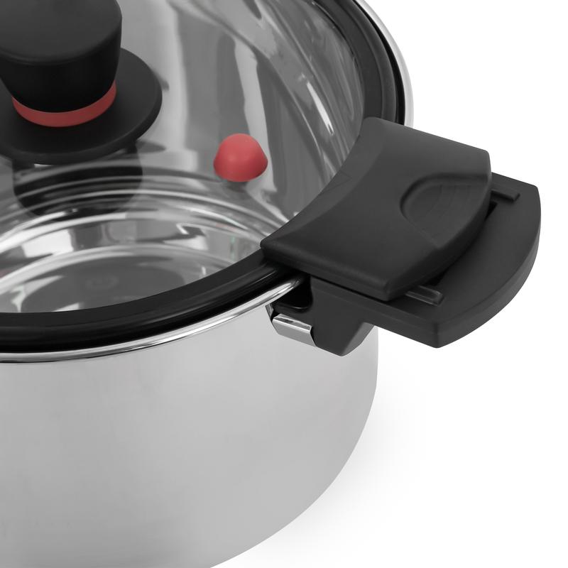 CNCEST Durable 201 Stainless Steel Pressure Pot - Efficient Pressure Cooker for Your Kitchen - 7.4Qt Capacity Cookware