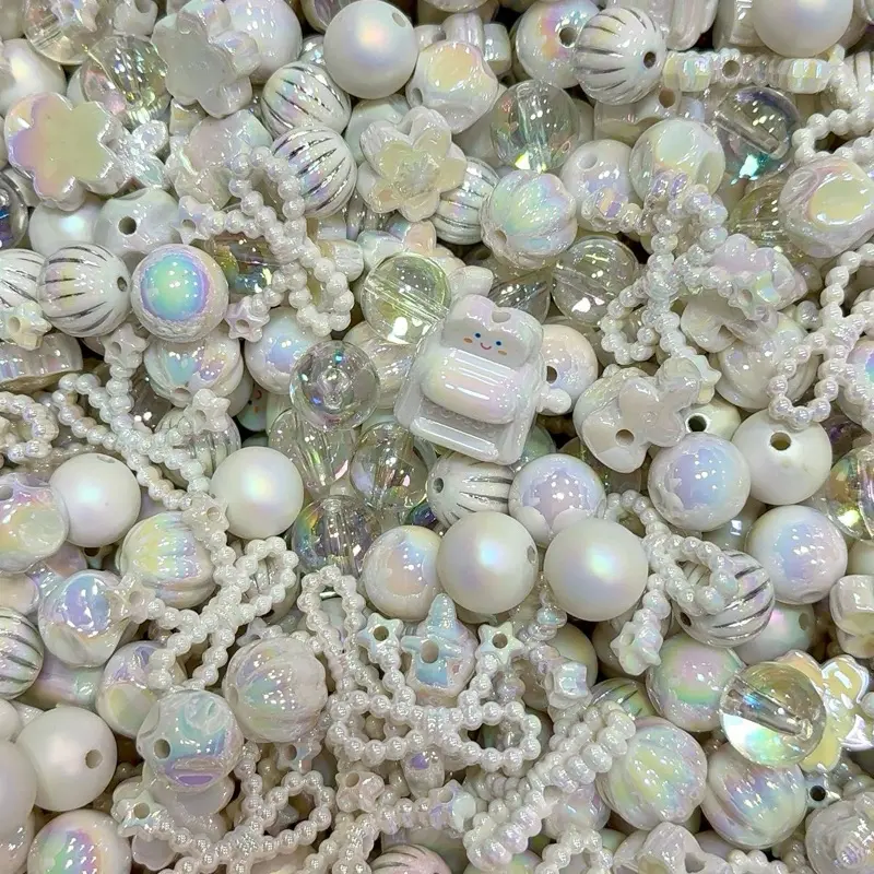 White Iridescent, DIY Bead Mix White Iridescent, DIY Bead Mix