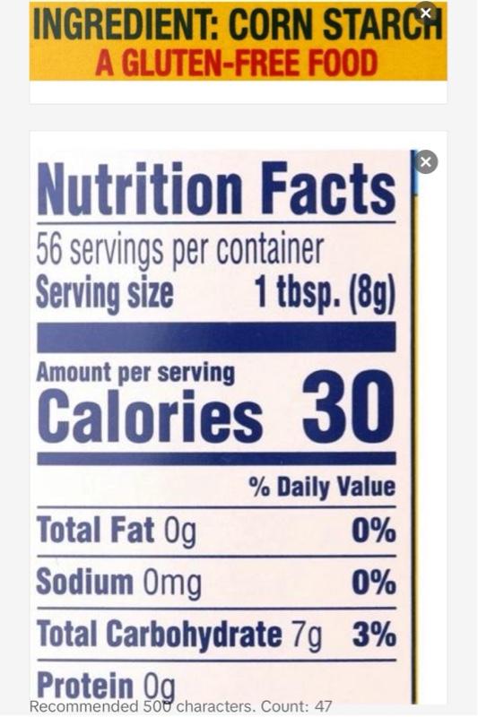 2 pack Gluten-Free Corn Starch Thickening Powder,16 oz