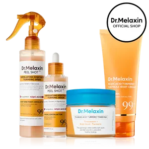 [Dr.Melaxin Official] Kojic Acid Turmeric Amber Face & Body Care Set, Dark Spot & Pigmentation Care for Uneven Skin Tone