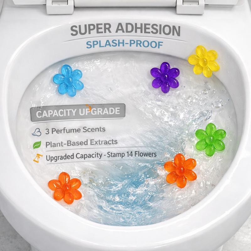 WC FRESHON Toilet Gel Stamp 3 Pack 42 Uses 6 Long Lasting Scents Orange Lavender Ocean Lemon Rose Gardenia Deodorizing Disinfecting Bathroom Cleaner