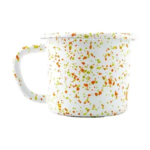 EDING Korean Jeju Citrus Ink Splash Mug 350ml - Aesthetic Ceramic Coffee Cup for Desk Decor