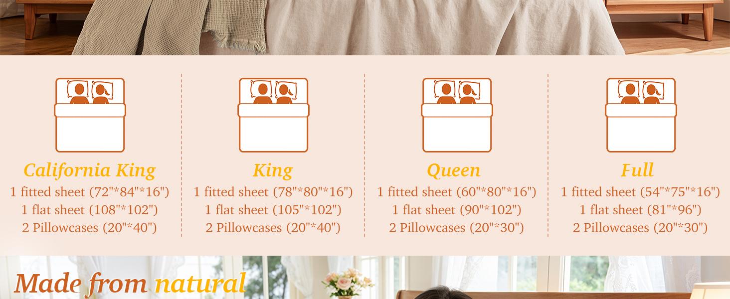 Soft Washed Linen Bed Sheets - Ultra-Soft Feel, Deep Pocket Cooling & Breathable Sheet Set, Temperature Regulating Fabric That Gets Softer With Every Wash