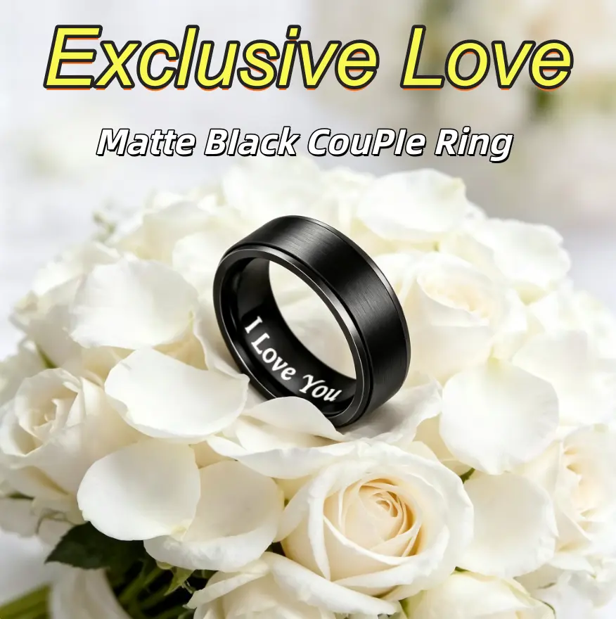 2026 8mm Stainless Steel Black Fashion Charm Jewelry Ring for Men Women Valentine's Day Wedding Jewelry