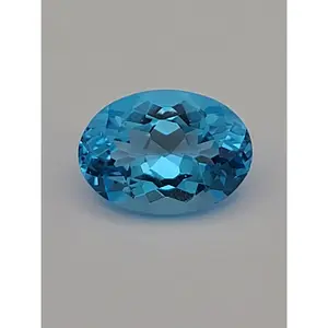 6.95ct ETW Swiss Blue Topaz Gemstone - Oval Cut