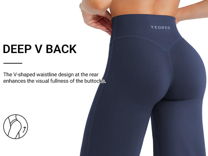 YEOREO Eddiy 31.5" V-Waistband Straight Leggings Women High Waist Stretchy Workout Yoga Pants Cloud-Soft Fabric No Front Seam