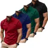 4-Pack Men’s Casual Business Polo Shirts, Simple and Comfortable, Skin-Friendly Polyester Fabric with Slight Stretch