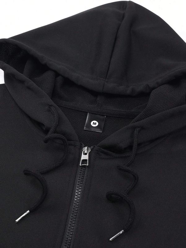 Autumn and Winter Men's Full-Zip Long Sleeve Hoodie Sports Jacket with Personalized Print Pattern Zipper Pockets Regular Fit Windproof Warm Jacket Suitable for Travel Camping Outdoor Activities Casual Sweatshirts