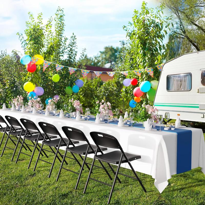 VINGLI Folding Chairs, Plastic Foldable Chair, Capacity up to 350 lbs, Portable Seating for Indoor Outdoor Events Parties Camping Work School Commercail