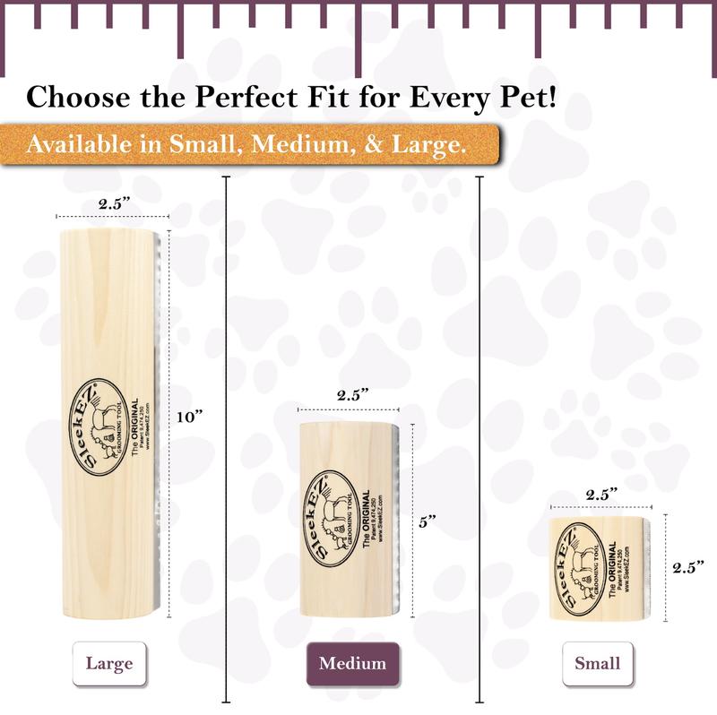 SleekEZ Dog Brush for Shedding & Grooming, Deshedding Tool for Short & Long Haired Dogs, Dog Comb, 5 Inches Long, 4oz Weight