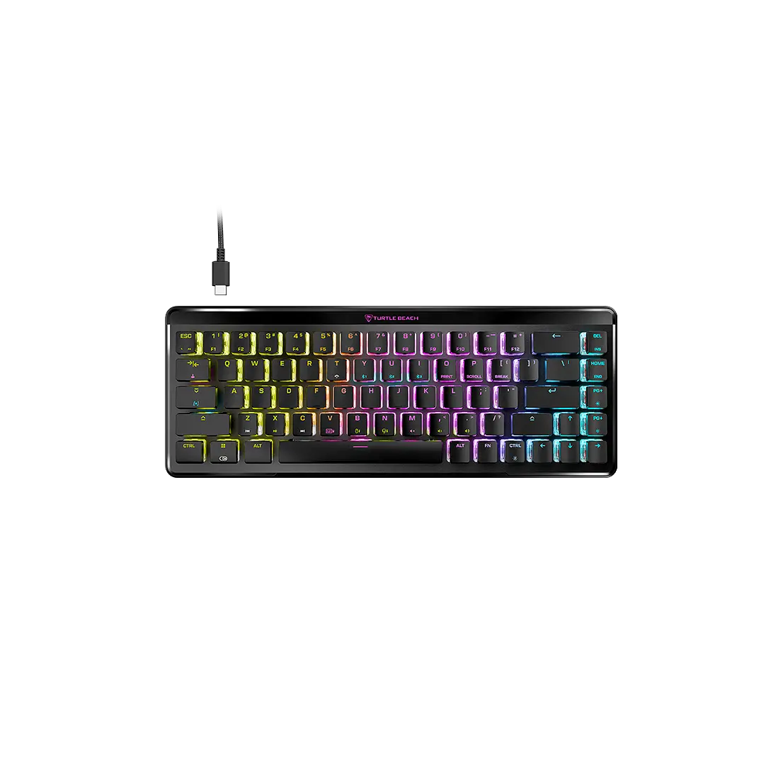 Turtle Beach Vulcan II Mini Air 65% Optical Lighted Mechanical Gaming Keyboard - Backlit Durable Model with Full Wireless & Bluetooth, Customizable RGB Illumination, Detachable Cable, Smart Keys, Custom Keyboard Setup, Backlit Keyboard