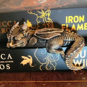 Sleeping Baby dragon book decor 6 inches long