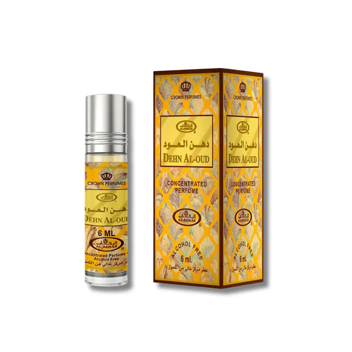 AL REHAB Dehn Al Oud Oil Roll-On Perfume, 0.2fl.oz Airplane Bottle, Adjustable Concentration, Enchanting Fragrance, Elegant Scent, Smelling Good Amberwood Oud, Mini Toiletries for Purse, Unisex Beauty & Personal Care Fragrance, Adjustable Concentration Sc