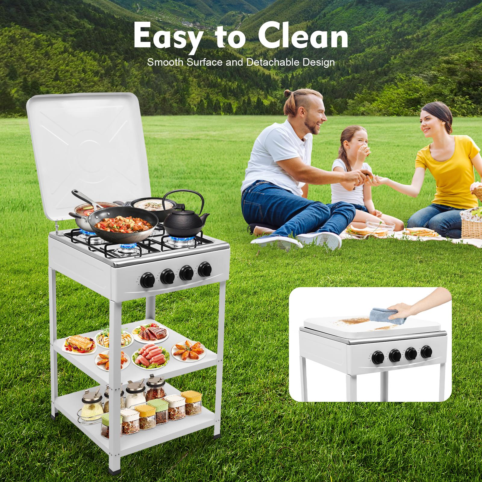4 Burner Freestanding Gas Stove NG LPG Outdoor Camping Portable Cooktop with 4 Knobs Manual Ignition for RV Travel Emergency Preparedness Family Use 4 Burner Freestanding Gas Stove NG LPG Outdoor Camping Portable Cooktop with 4 Knobs Manual Ignition for RV Travel Emergency Preparedness Family Use