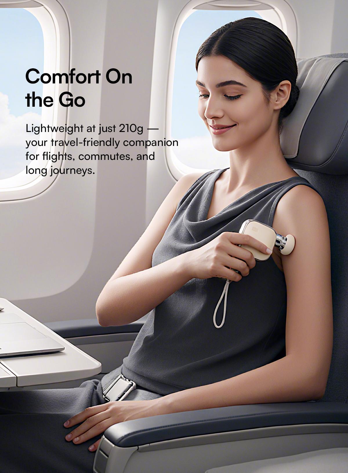 INIA PocketForce Palm-Sized Massage Gun – Portable Deep Tissue Massager with 3000 Percussions/Min, 7mm Stroke Depth & 10 lbs Force, Ultra-Quiet <48dB, 3 Heads & 4 Speeds, USB Rechargeable Travel Companion Gift Set