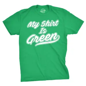 Mens My Shirt Is Green All Star Team Saint St Patricks Day Lucky Irish T Shirt Mens Funny T Shirts Cool Vintage Fashion T-Shirt Gift Classic Menswear Saint Patrick's Day Apparel for Men Novelty Tees for Guys Green