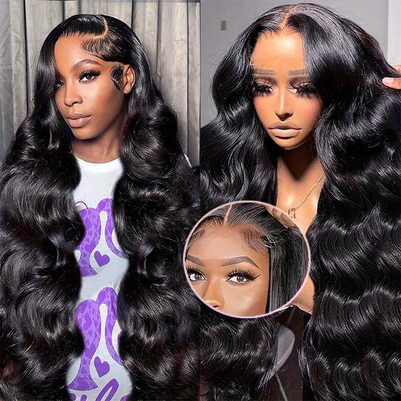 Bling Hair Glueless Body Wave 5x5 Transparent Lace Closure Wig Preplucked 30 32 Inch Body Wave Wigs Human Hair Ready to Wear 6x4 Lace Front Wig For Women