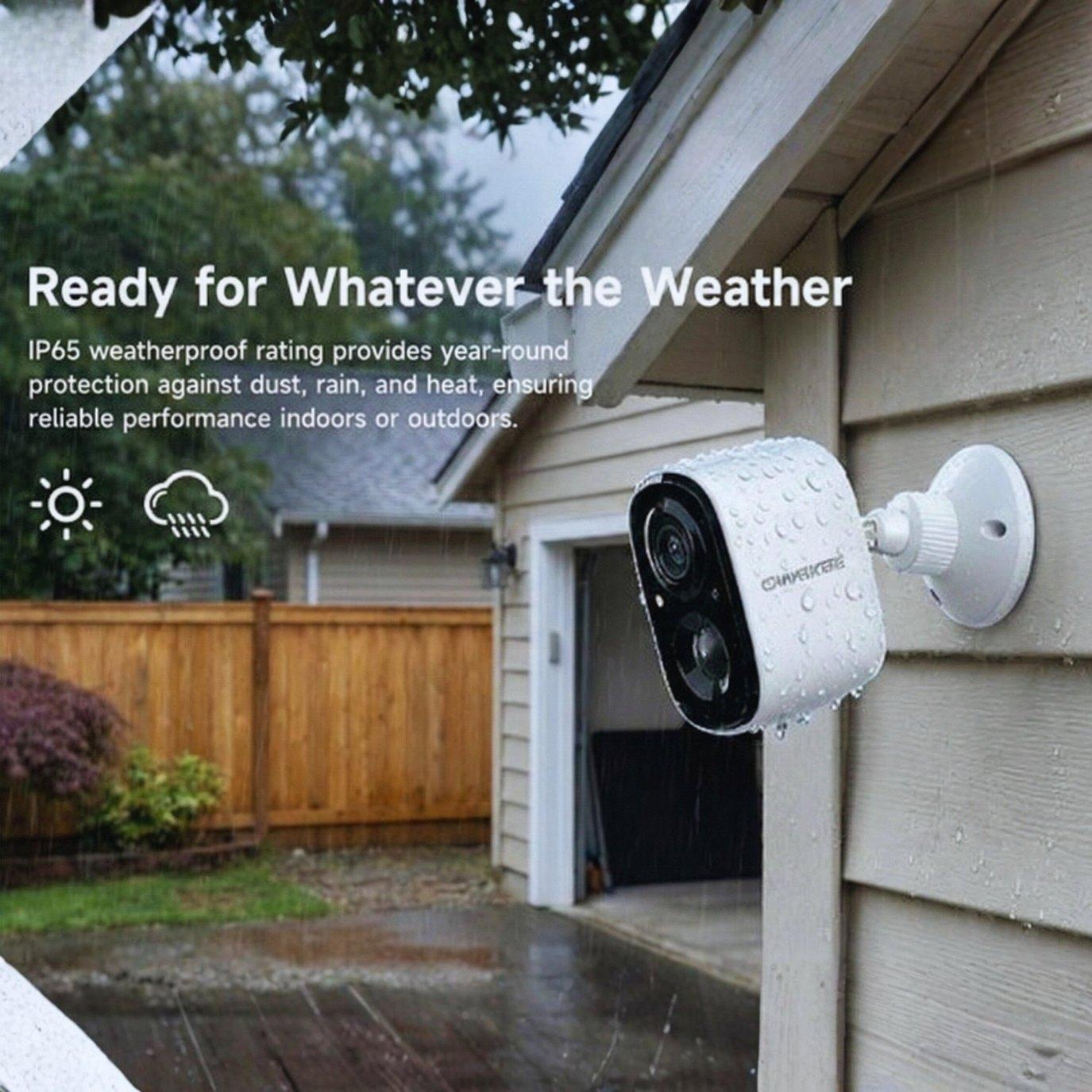 CINMOORE Outdoor/Indoor Magnetic wireless Camera 2.5K，Easy-install 2.4G WiFi Smart Garage Security Camera – HD Video, Full-color Night Vision, Motion Detection, Two-Way Audio, Smartphone Control Lens, Local Installation Card, Monitorin