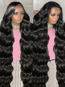 [28" Only for 95$]Bling Body Wave 13X6 Drawstring Glueless Wig Human Hair Brazilian 13x4 Transparent Lace Frontal Human Hair Wig 6x4 Wear Go Pre Cut Lace Closure Wig Preplucked Hairline Natural Black