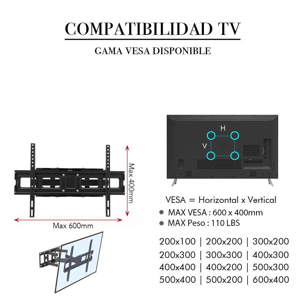Ubesgoo 32-70 Inch Double Pendulum Large Base TV Stand Tmds-101 Bearing 50Kg/Vese600*400/Upper And Lower-10~ 10°