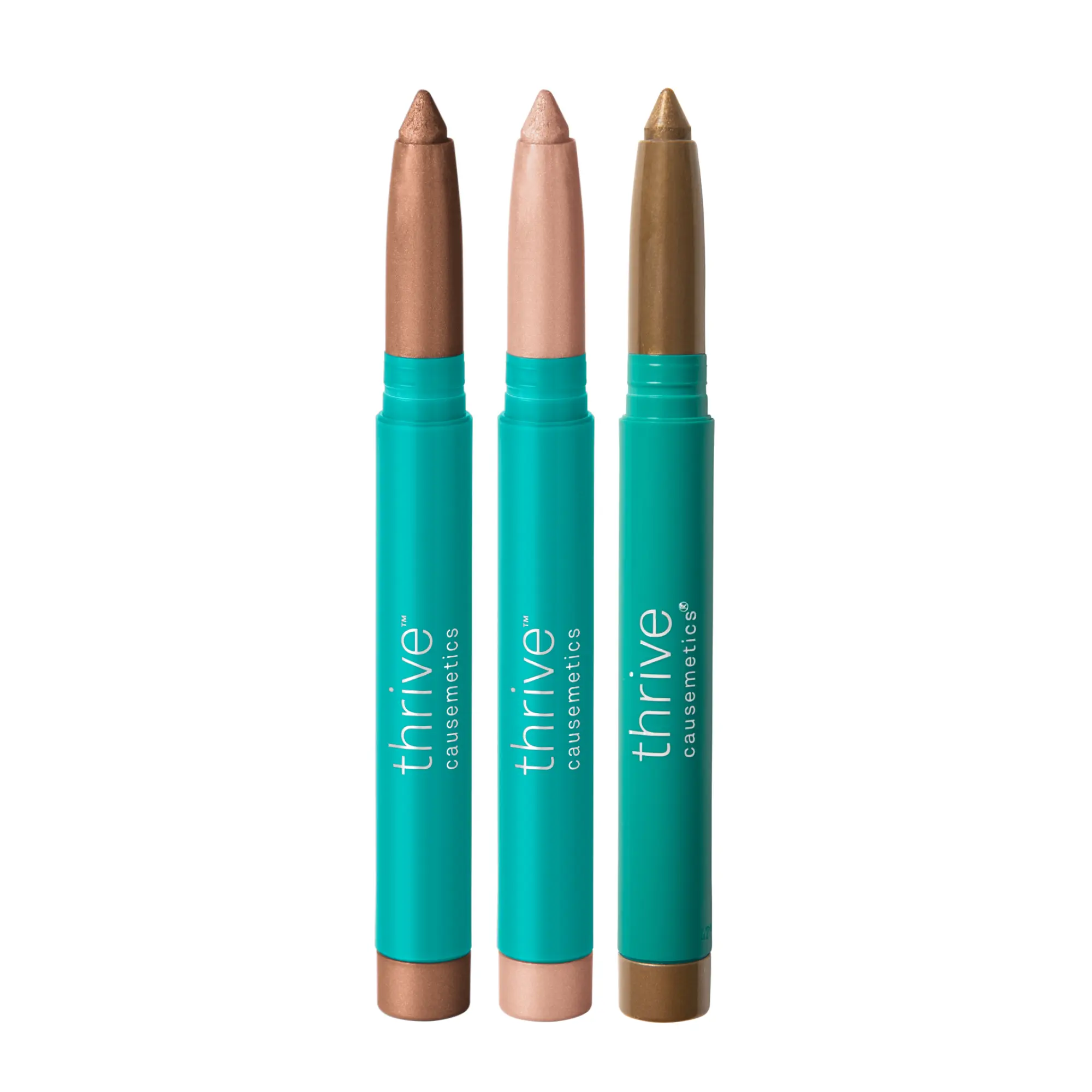Thrive Causemetics - Hazel Eye Enhancing Bundle 3PCS Brilliant Eye Brightener Shimmer Sticks – Waterproof Eyeshadow & Eyeliner, Instant Eye Lift & Glow, Long-Lasting, Vegan Clean Makeup (Aurora, Tamala, Pili)