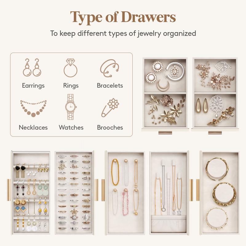 Lifewit 360° Rotating Jewelry Box with Mirror Jewelry Organizer for Ring Necklace Earring Bracelet, Great Gift Lifewit 360° Rotating Jewelry Box with Mirror Jewelry Organizer for Ring Necklace Earring Bracelet, Great Gift