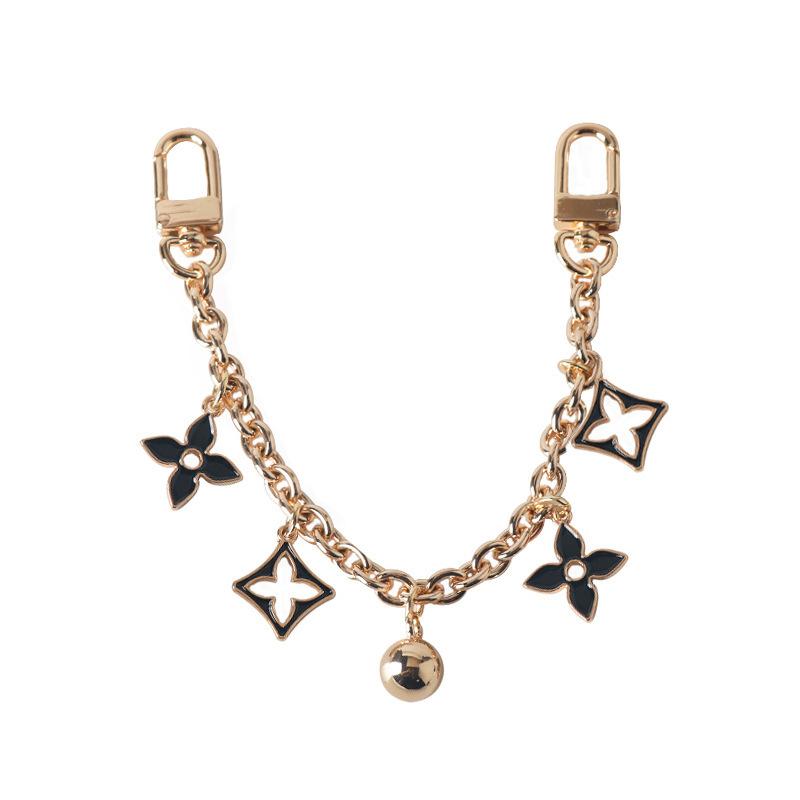 Black and White Pink Lucky Clover&Golden Ball&Fox Pendant Bag Decorative Chain, Valentine's Day Gift, Mother's Day Gift Fashion Accessories Charm