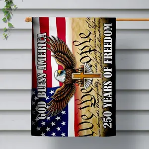 American 250th Anniversary Garden Flag - USA 250 Years of Freedom Patriotic Yard Flag, Double Sided Outdoor Decor