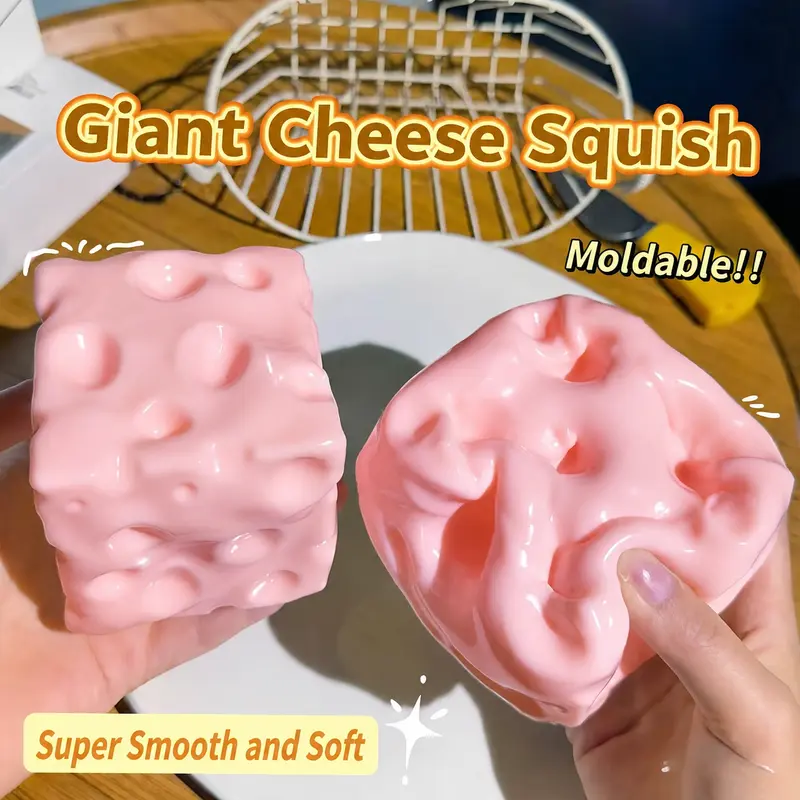 Cheese Cube Squishy Toy - Yellow, Pink, Red & Green, Soft Moldable Petroleum Jelly-Filled Squeeze Ball, 6cm/7cm Squishy Fidgets ASMR Stress Relief Toy for Ages 12+, Unisex Anxiety Relief Sensory Toy Cheese Cube Squishy Toy - Yellow, Pink, Red & Green, Soft Moldable Petroleum Jelly-Filled Squeeze Ball, 6cm/7cm Squishy Fidgets ASMR Stress Relief Toy for Ages 12+, Unisex Anxiety Relief Sensory Toy