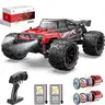 DEERC 1:16 Scale 4WD RC Car - 2.4Ghz 40 KPH High-Speed Remote Control Truck, Off-Road for Rocks/Beach, 50° Slope Climb, Rugged Design, PVC-Free, 2 Rechargeable Batteries, 40+ Min Runtime, Cool Gifts for Kids, Toys for Boys, Kids’ Fun