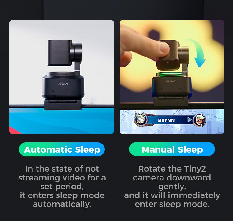 【Hot!!!】OBSBOT Tiny 2 Webcam 4K Voice Control PTZ, AI Tracking Multi-mode & Auto Focus, Web Camera with 1/1.5" Sensor, Gesture Control, 60 FPS, HDR Light Correction, Webcam for PC, Streaming, Conference wyze wirelesscamera videogames
