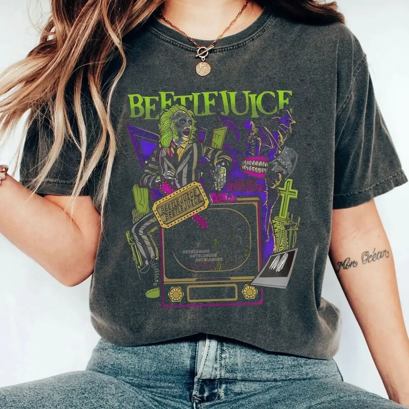 Horror Movie T Shirts Halloween Beetlejuice 1988 Movie T-Shirt ZK2 57M