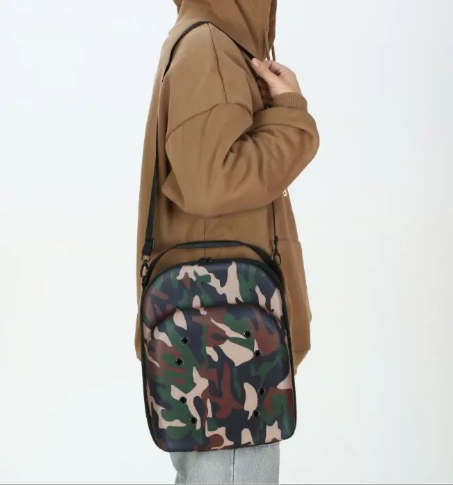 Sturdy Camouflage Hat Organizer Case, Hard Shell Travel Carrier for 6 Caps with Anti-Crush & Scratchproof Lining, Waterproof, 6-Cap Max, Nylon, Durable, Dustproof, Multi-Function, Portable Travel Accessory, Travel Accessory
