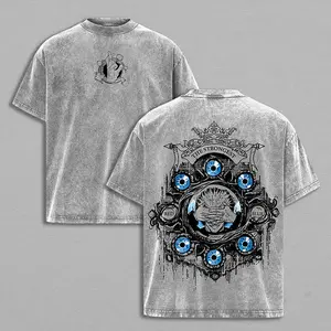 Gojo Tee Six Eyes Inspired Jujutsu Kaisen Washed Vintage Oversized Washed Cotton T-Shirt Double Printed Retro Unisex Streetwear Graphic Top Menswear Anime Manga JJK T-Shirt