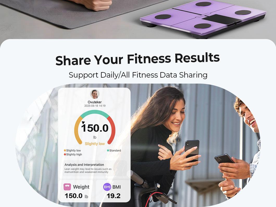 OVUTEK Smart Scale for Body Weight,Purple, Professional Bathroom Digital Scale with BMI, Body Fat, Muscle Mass, Most Accurate to 0.05lb, Large Display High Accurate Body Composition Machine with Fitness App, 400LB OVUTEK Smart Scale for Body Weight,Purple, Professional Bathroom Digital Scale with BMI, Body Fat, Muscle Mass, Most Accurate to 0.05lb, Large Display High Accurate Body Composition Machine with Fitness App, 400LB