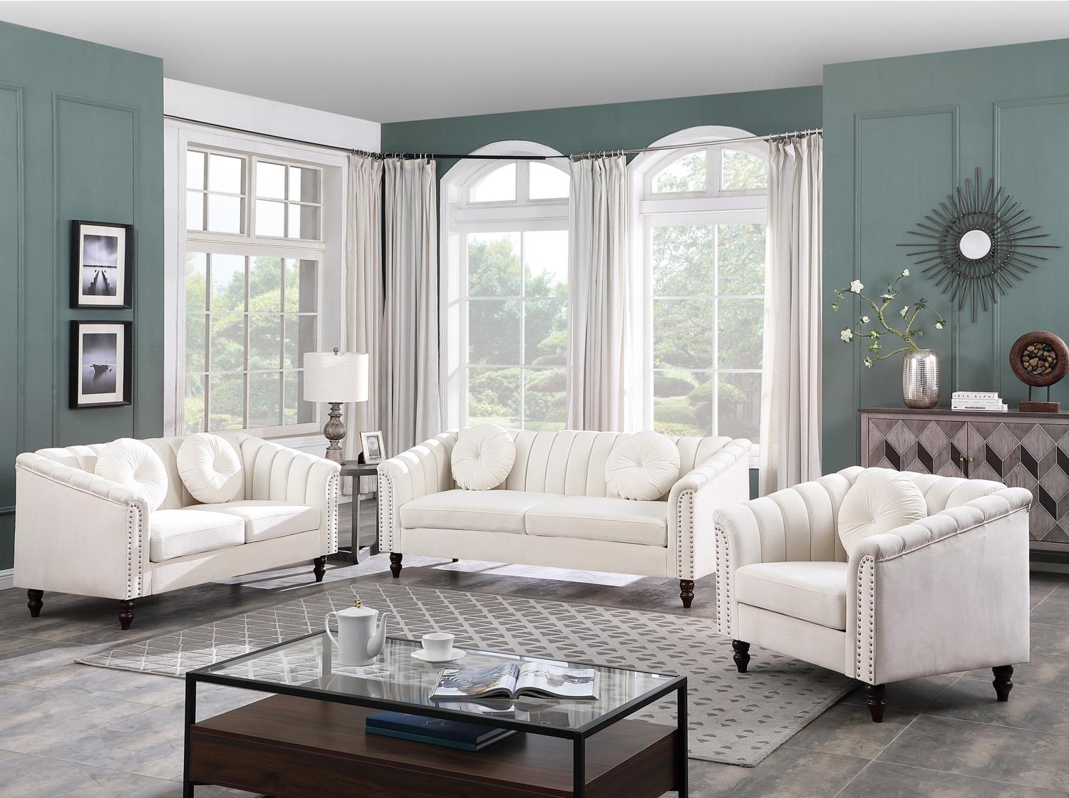 Microfiber 3-Piece Sectional Couch Set Super Soft Easy Clean Living Room Furniture Stain Resistant Family Sofa for Small Space Apartment Decor