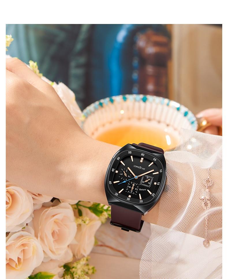 Elegant and high-quality quartz watch suitable for both men and women, with a multifunctional luminous dial, calendar, second hand, waterproof function, suitable for various occasions, super fast logistics, perfect Christmas gift