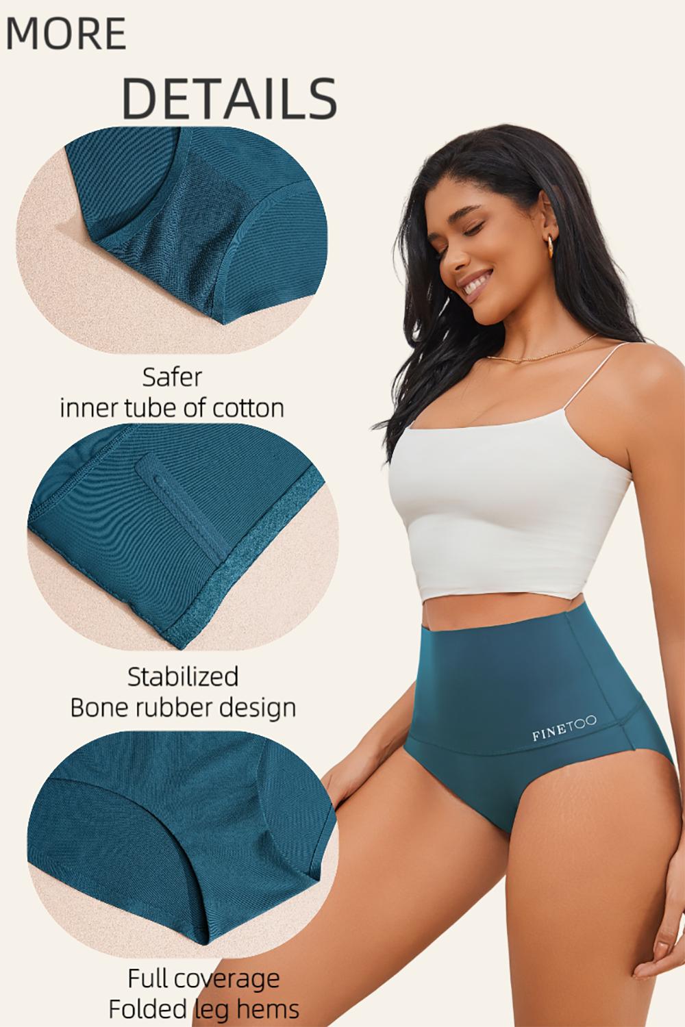 FINETOO 3PCS High Waisted Underwear For Women Nylon Seamless Briefs Everyday Comfort Lingerie Bridal Cute Panties S-3XL  Womenswear Elastic SpringStatements