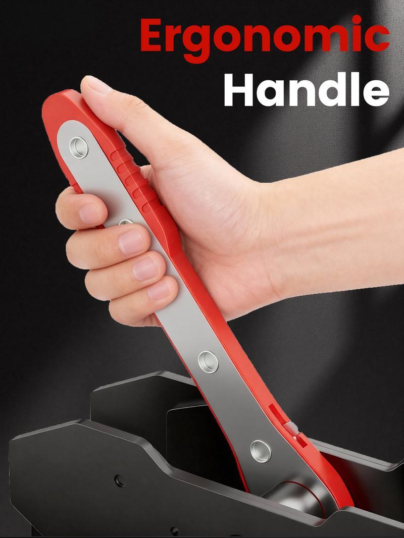 Brake Caliper Press Tool - 360° Rotating Ratchet Piston Spreader Wrench with Large Plates, Labor-Saving Brake Pad Expander for Single, Dual, and Quad Piston Disc Brakes, Professional Automotive Brake Repair Tool Truck Motorcycle