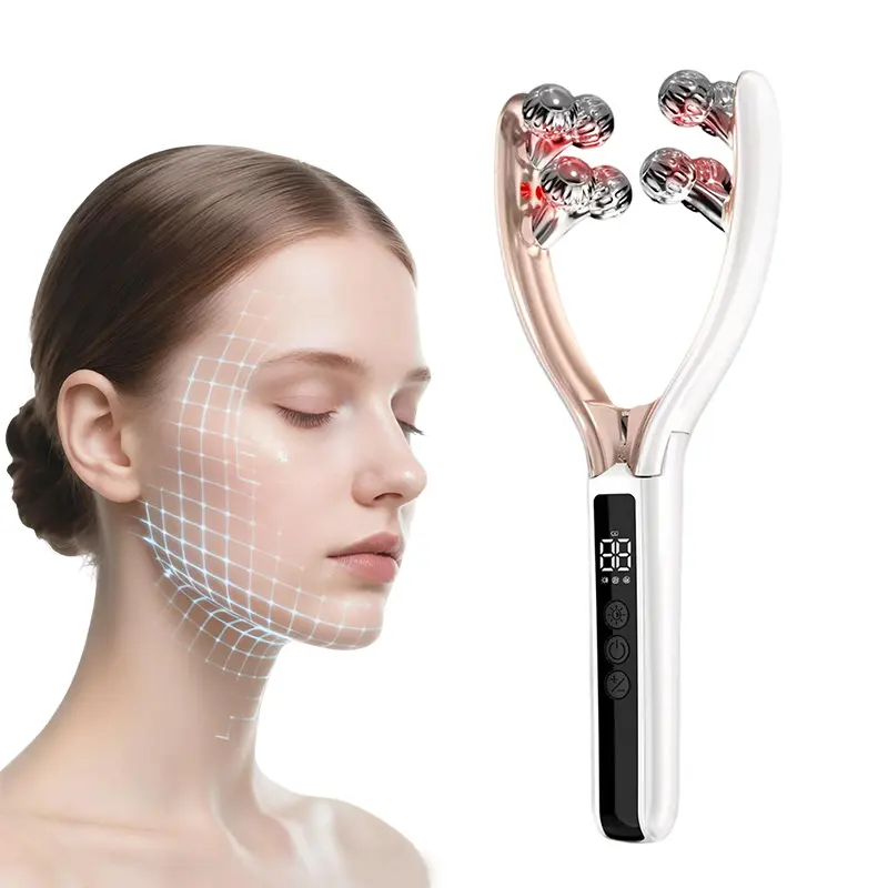 Doge&Vollar Rechargeable Face & Neck Massager, Cordless Facial Roller for Cheeks, Jawline and Neck, Home and Travel Skincare Tool