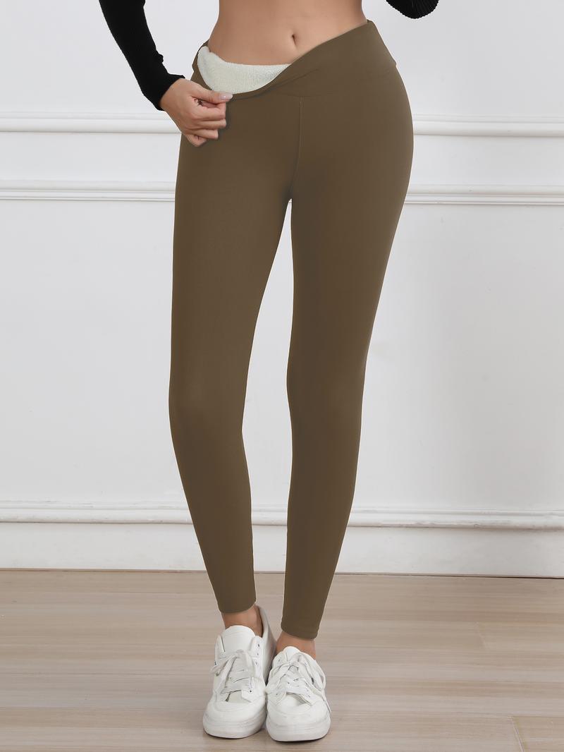 CHRLEISURE 3PCS Winter Warm Fleece Lined Leggings High Waist Women Workout Wear for Yoga Riding Casual Wear in Red Black & Gray