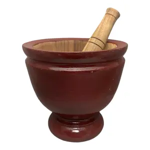 Kitchen Thai Solid Wood Mortar and Pestle Set Grinding Cookware Size 12 inch