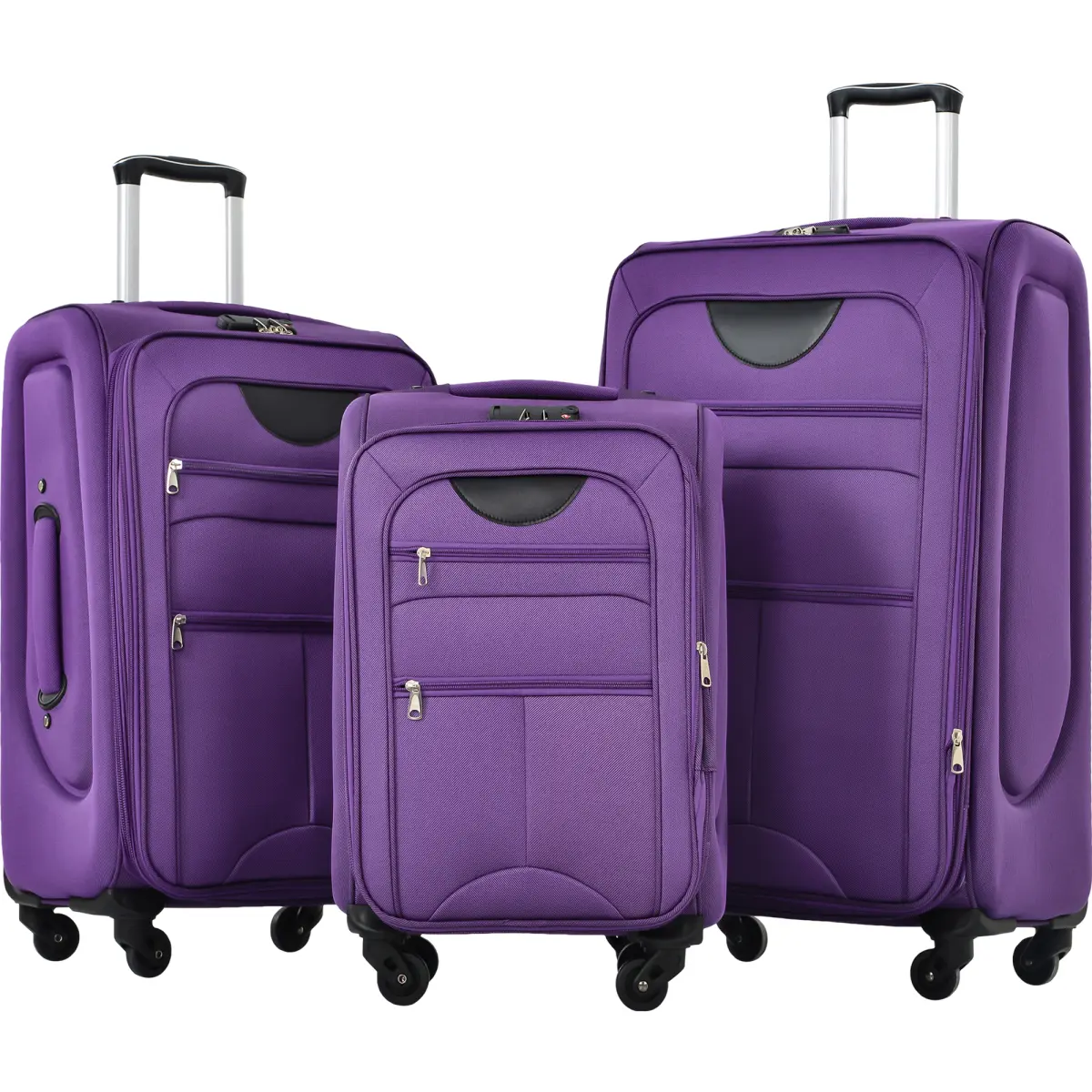 Luggage Sets 3 Piece Softside Expandable Lightweight Durable Suitcase Sets Double Spinner Wheels TSA Lock (20in/24in/28in)