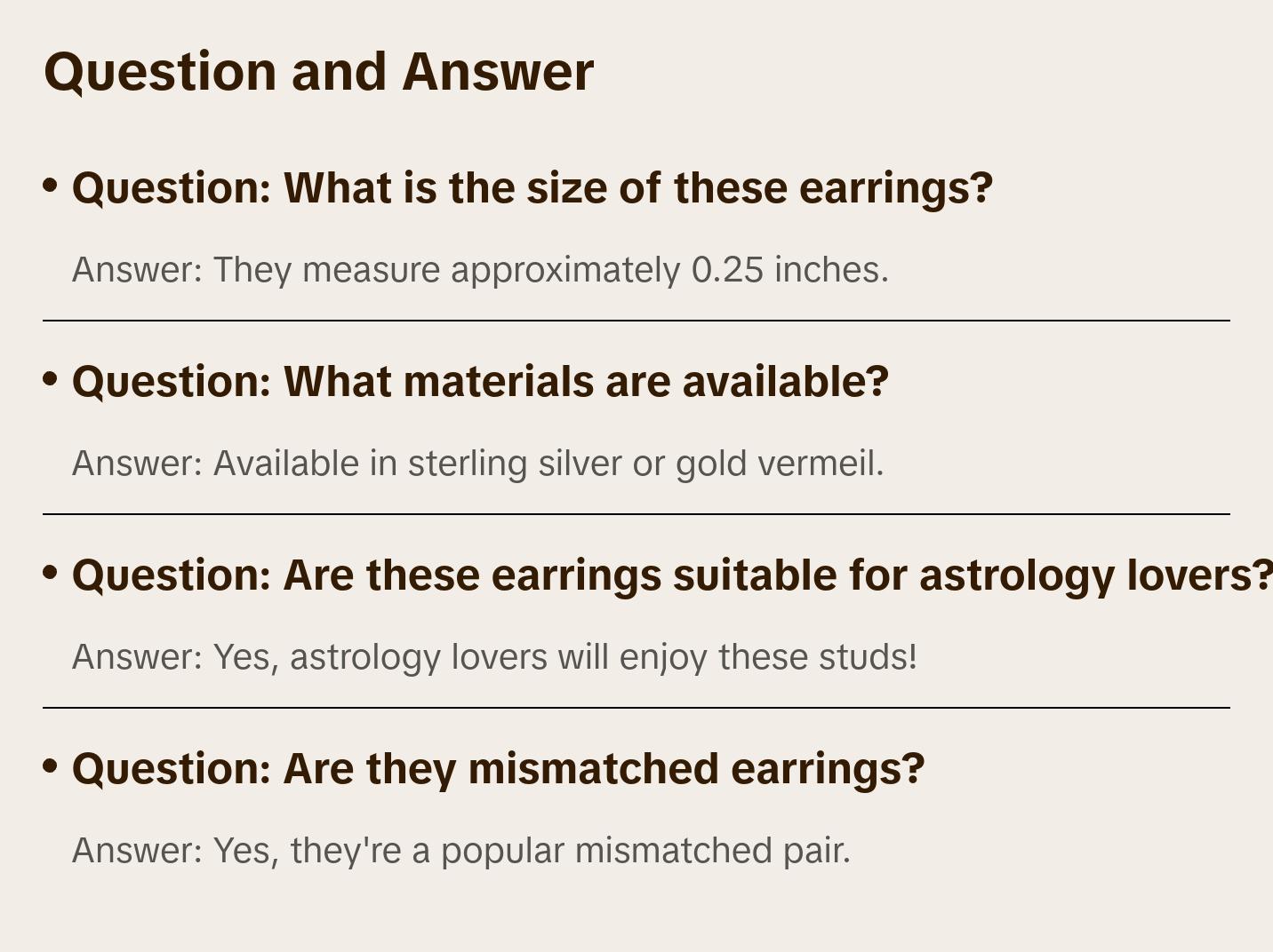 Star and Moon Stud Earrings