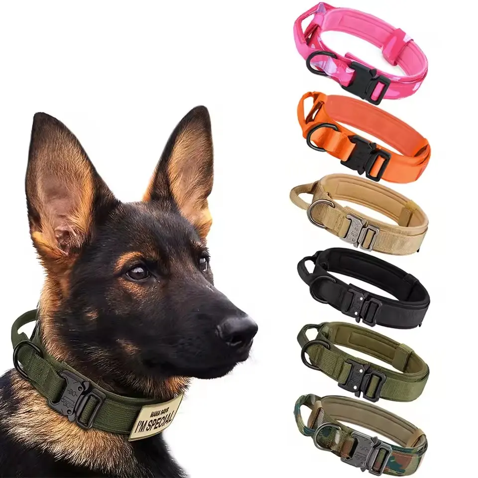 Tactical Dog Training Collar Adjustable Heavy Duty 1000D Nylon #backtoschool Quick Release Buckle for Comfortable Fit and Safety Dog Accessories
