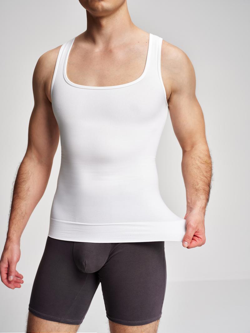 Nebility Men’s Lightweight Shapewear Sports Vest – 3D Seamless Compression Tank, Comfortable, Breathable & Odor-Resistant for All-Day Wear